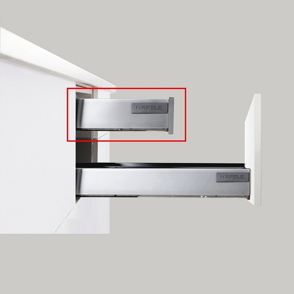 Ray hộp âm Hafele 552.03.085 giảm chấn H84xD500mm xám