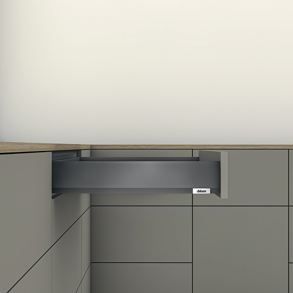 Ray hộp Blum Merivobox-R1 chiều cao M 91mm xám đậm