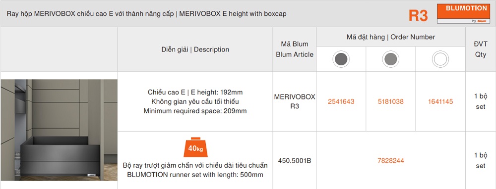 ray-hop-blum-merivobox-r3-chieu-cao-e-192mm-co-thanh-nang-cap-mh2