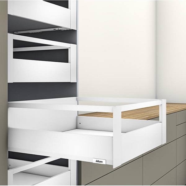 Ray hộp âm Blum Merivobox-IR2 chiều cao E 192mm trắng có thanh nâng cấp