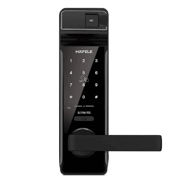 Khóa Hafele 912.20.560 EL7700-TCS màu đen thân nhỏ kèm pin