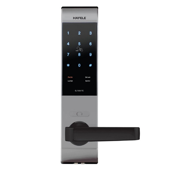 Khóa Hafele 912.20.554 EL7500-TC màu bạc thân nhỏ kèm pin