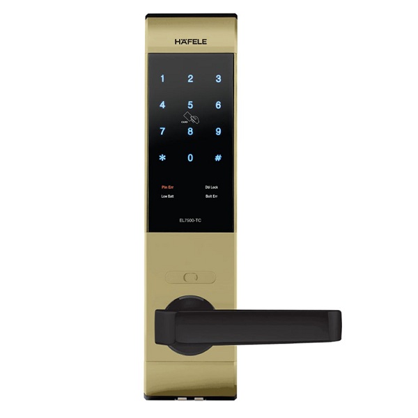 Khóa Hafele 912.20.557 EL7500-TC màu vàng thân lớn kèm pin