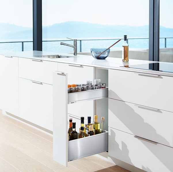 Bộ ngăn kéo Blum Space-Twin-Legrabox-M-C inox R185-250mm