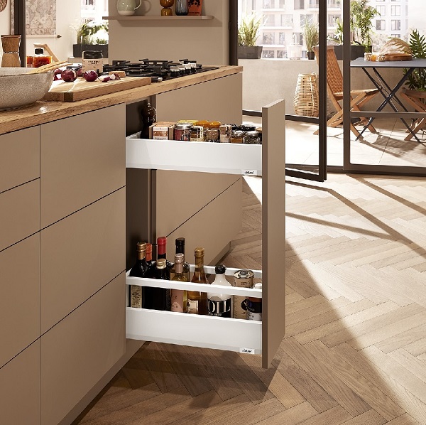 Bộ ngăn kéo Blum Space-Twin-Merivobox-R1-R2 trắng R150-250mm