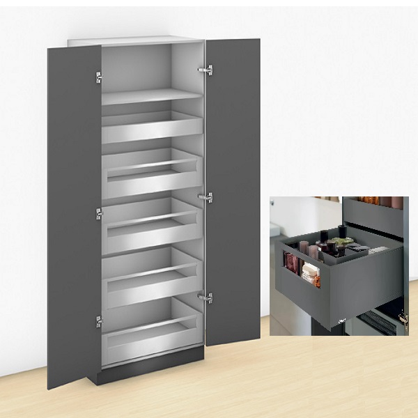 Tủ kho 2 cánh Blum Space-Tower-Legrabox xám R601-1200mm