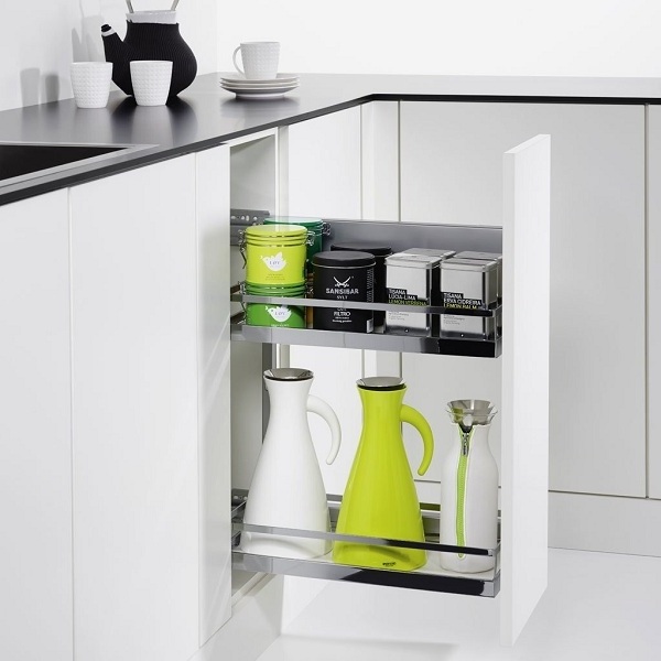 Rổ Hafele 545.53.761 Comfort màu trắng R250mm trái