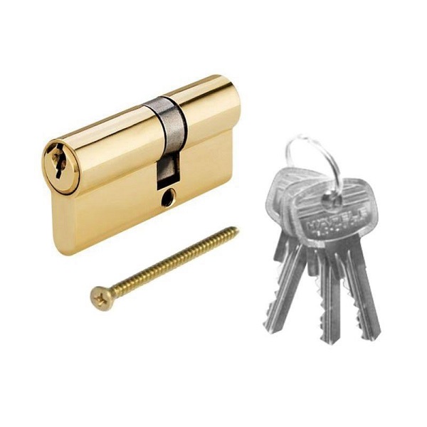 Ruột khóa Hafele 916.96.601 hai đầu chìa đồng bóng 65mm