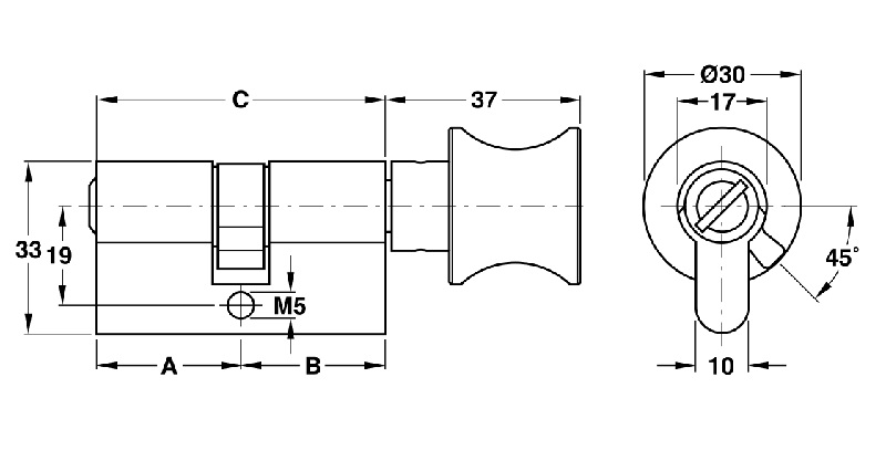 ruot-khoa-hafele-916.96.407-dau-van-dau-rãnh-niken-mo-60mm-kt