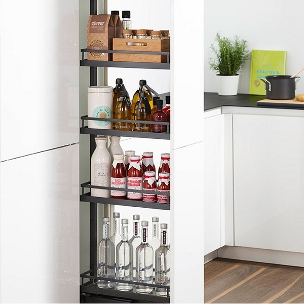 Tủ kho Hafele 546.54.511 Dispensa 4 khay R300mm đen