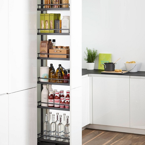 Tủ kho Hafele 546.54.541 Dispensa 6 khay R300mm đen