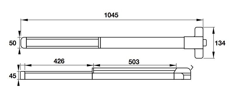 thanh-thoat-hiem-hafele 911.52.131-chot-ngang-inox-mo-kt