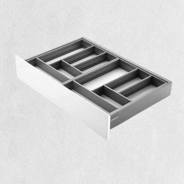 Khay chia Hafele 552.52.803 nhôm R400mm trắng mờ