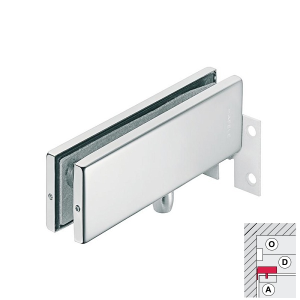 Kẹp kính trên khung 981.50.050 Hafele gắn tường inox mờ