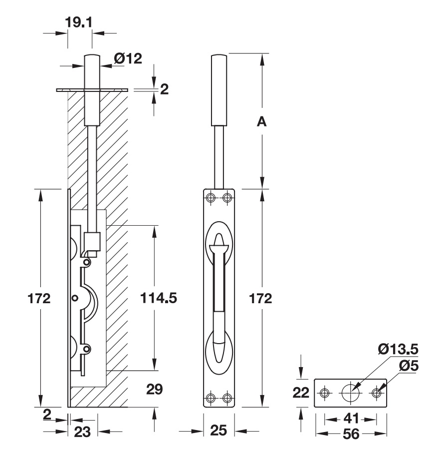 chot-am-hafele-911.81.165-dau-chot-105mm-inox-mo-kt