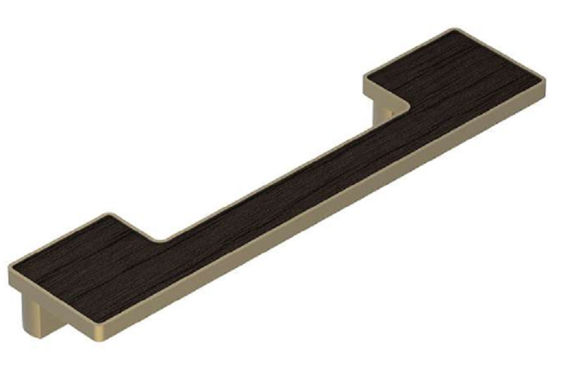 Tay nắm tủ Imundex 7751001 vàng đồng vân gỗ đen