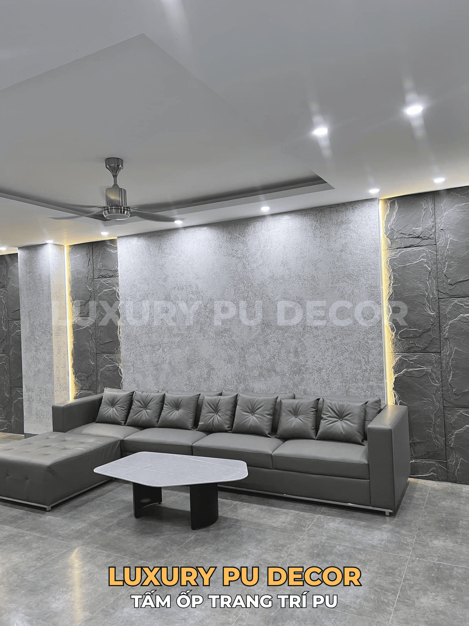 tấm ốp tường pu giả đá