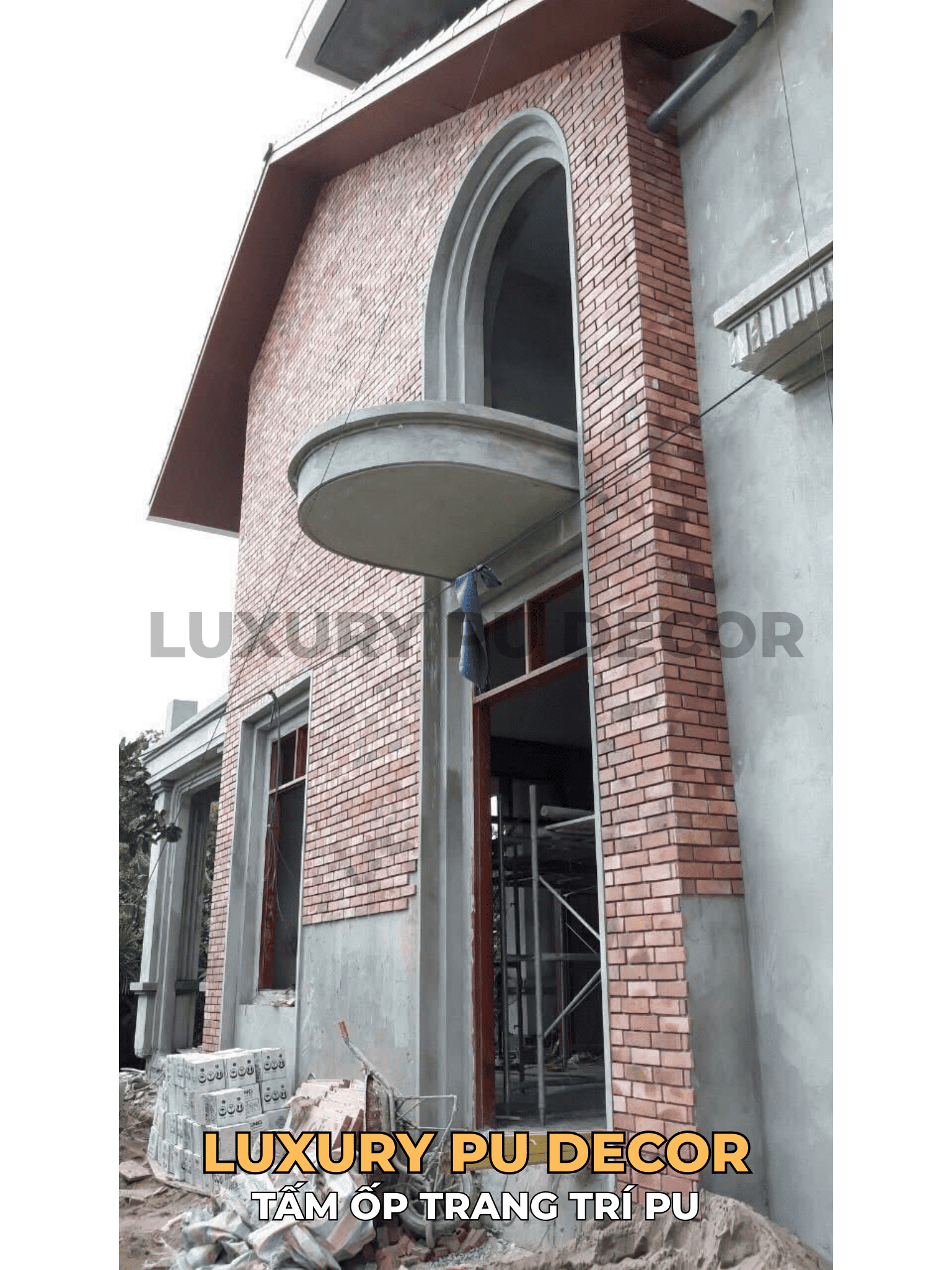 tấm PU giả gạch cổ trang trí ngoại thất