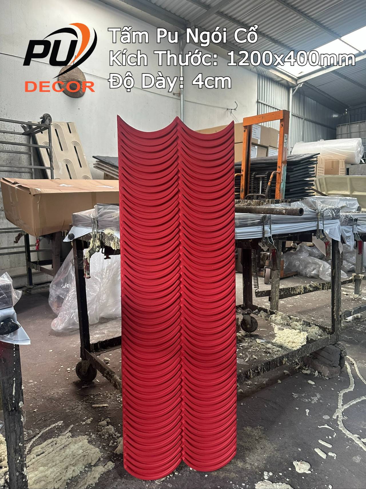 tấm pu ngói cổ màu đỏ