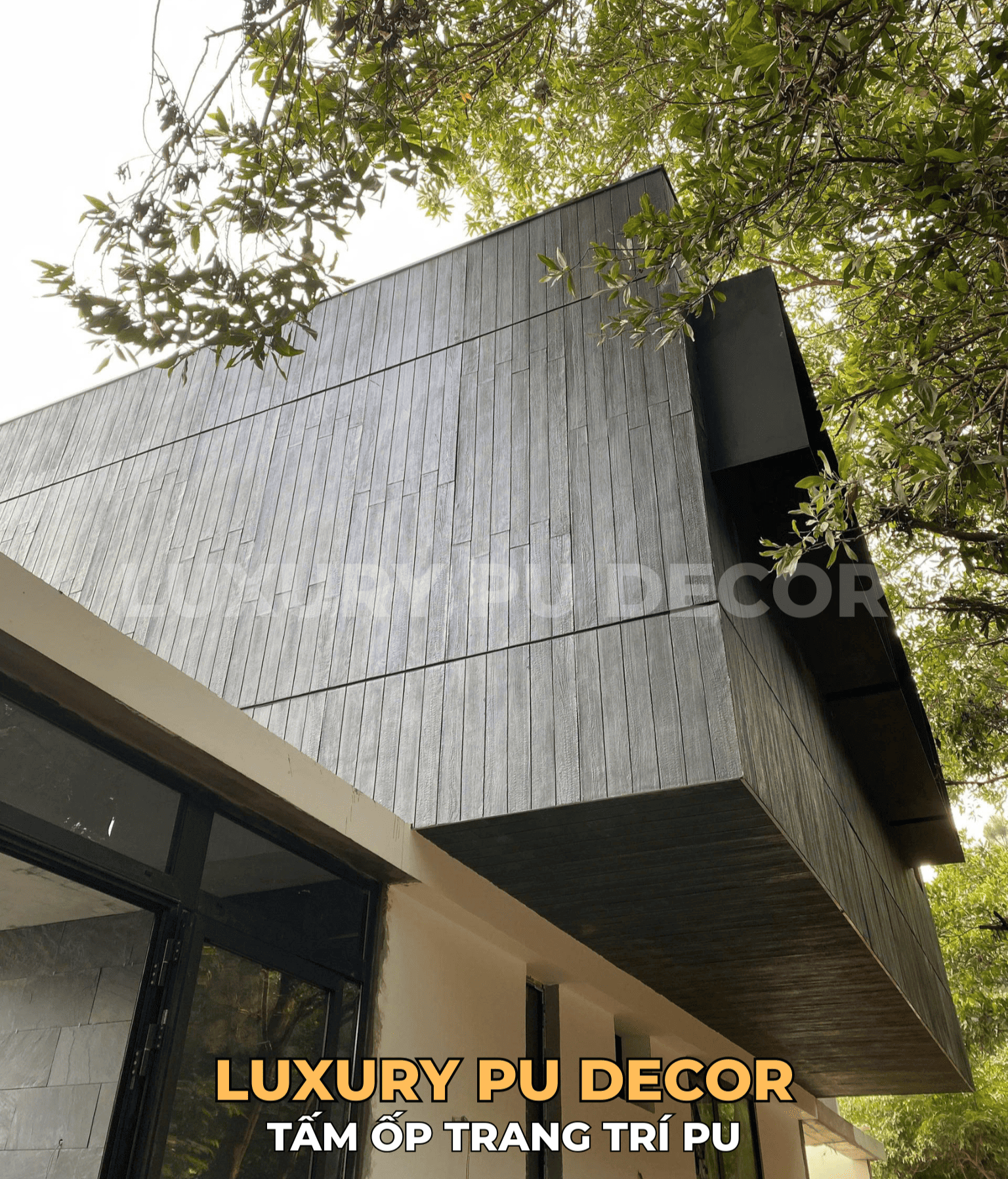 tấm ốp tường PU giả gỗ