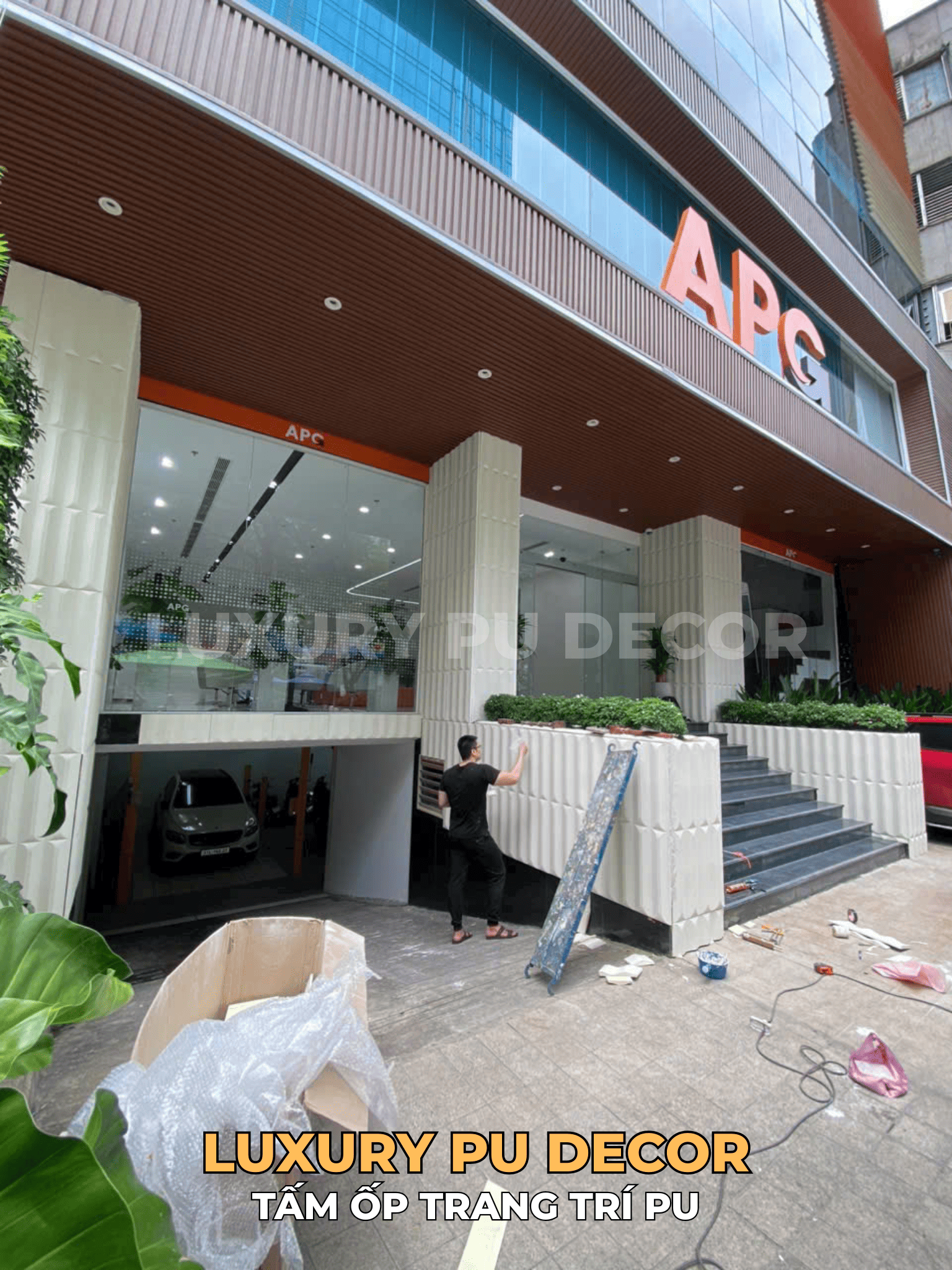 tấm ốp tường PU 3D