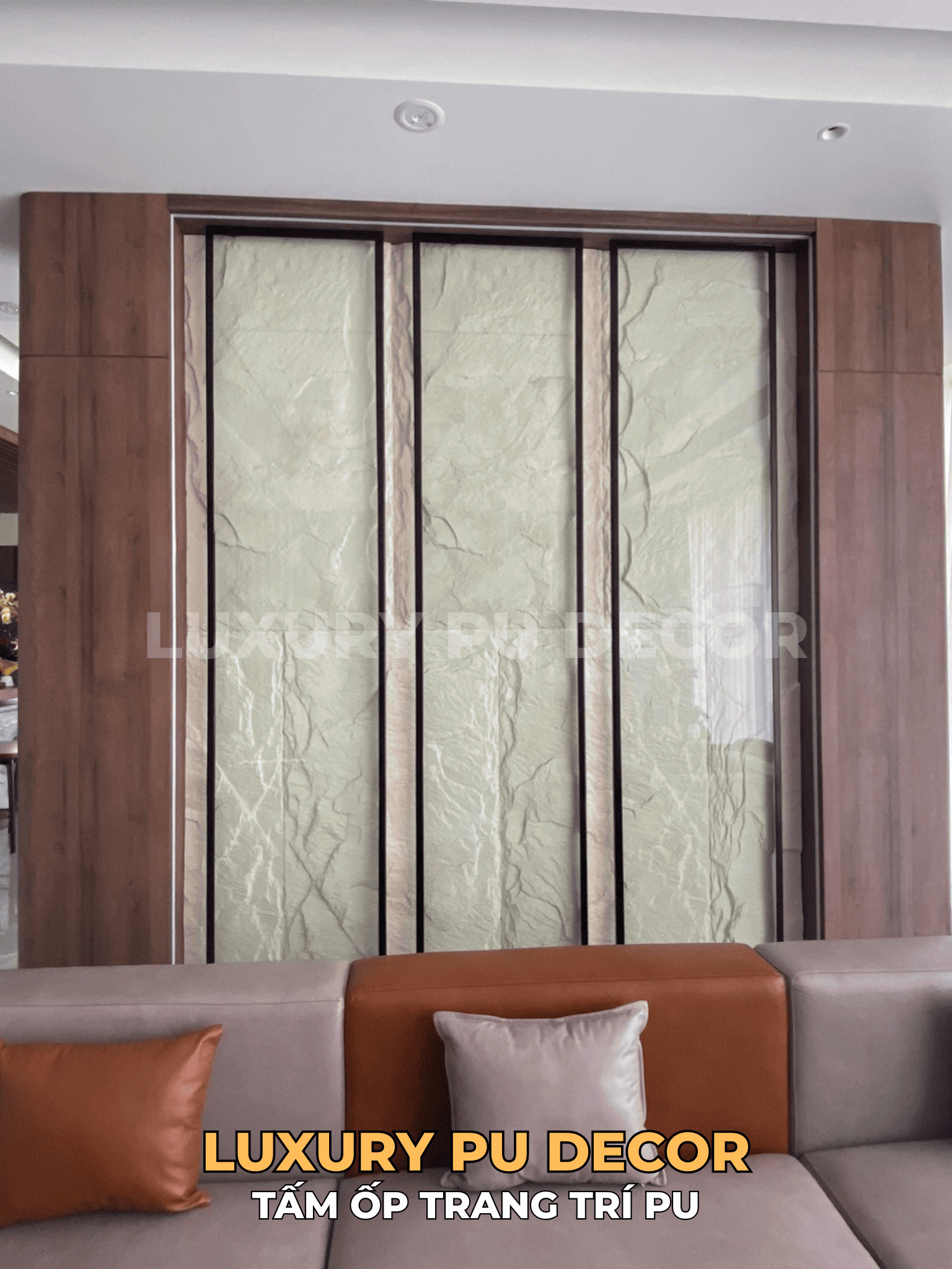 tấm ốp tường PU giả đá