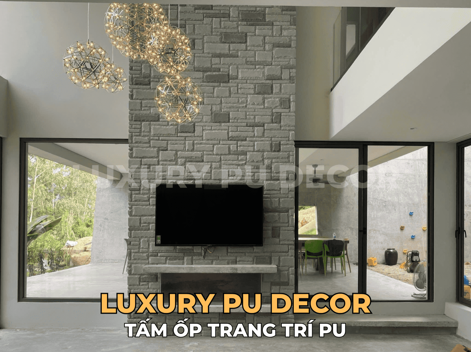 tấm ốp tường PU giả đá bazan