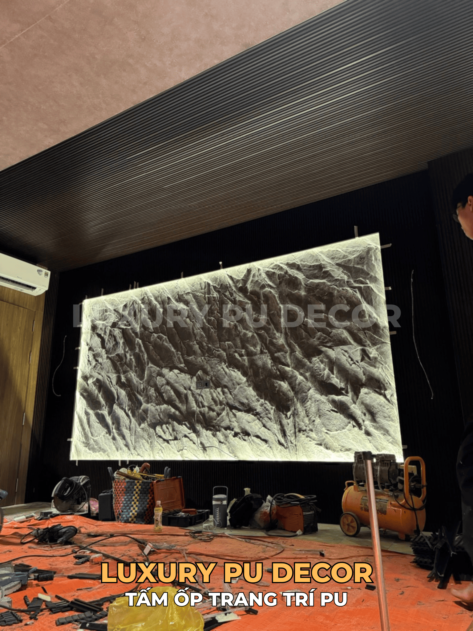 hướng dẫn thi công tấm PU giả đá