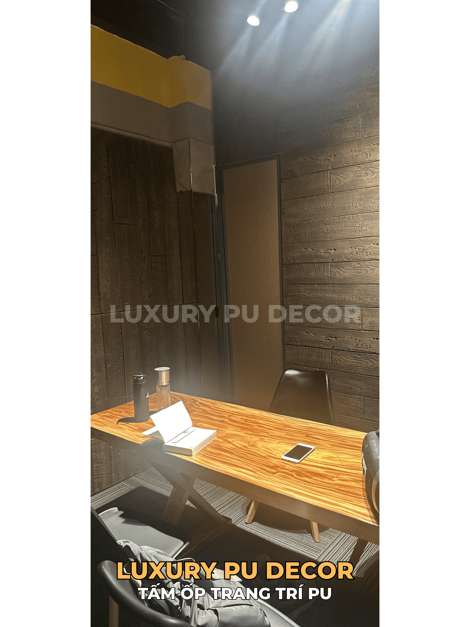 tấm ốp tường PU giả gỗ