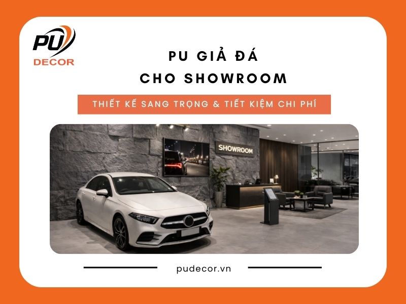 Decor PU giả đá cho Showroom – Thiết kế sang trọng, tiết kiệm chi phí