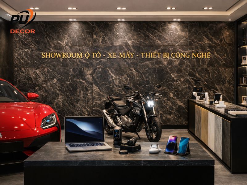 PU giả đá decor cho showroom ô tô