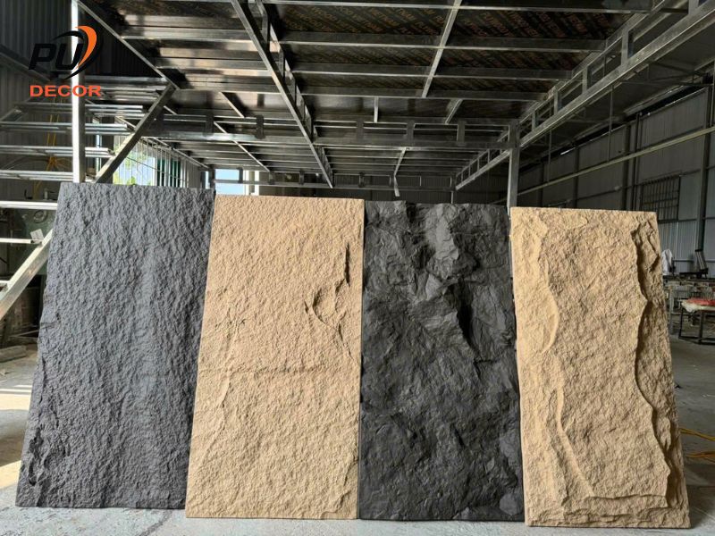 Tấm PU giả đá với đặc điểm nhẹ, dễ thi công