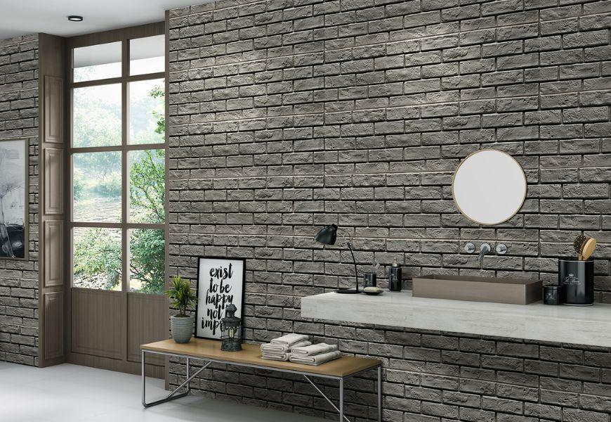 Tấm giả gạch màu xám và màu tối
