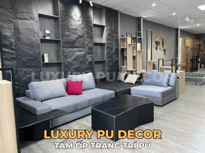 Nâng Tầm Phòng Khách Bằng Tấm PU Giả Đá Tại Hà Nội