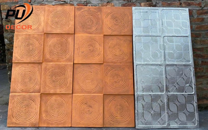 mặt trước và sau tấm pu gỗ thớt