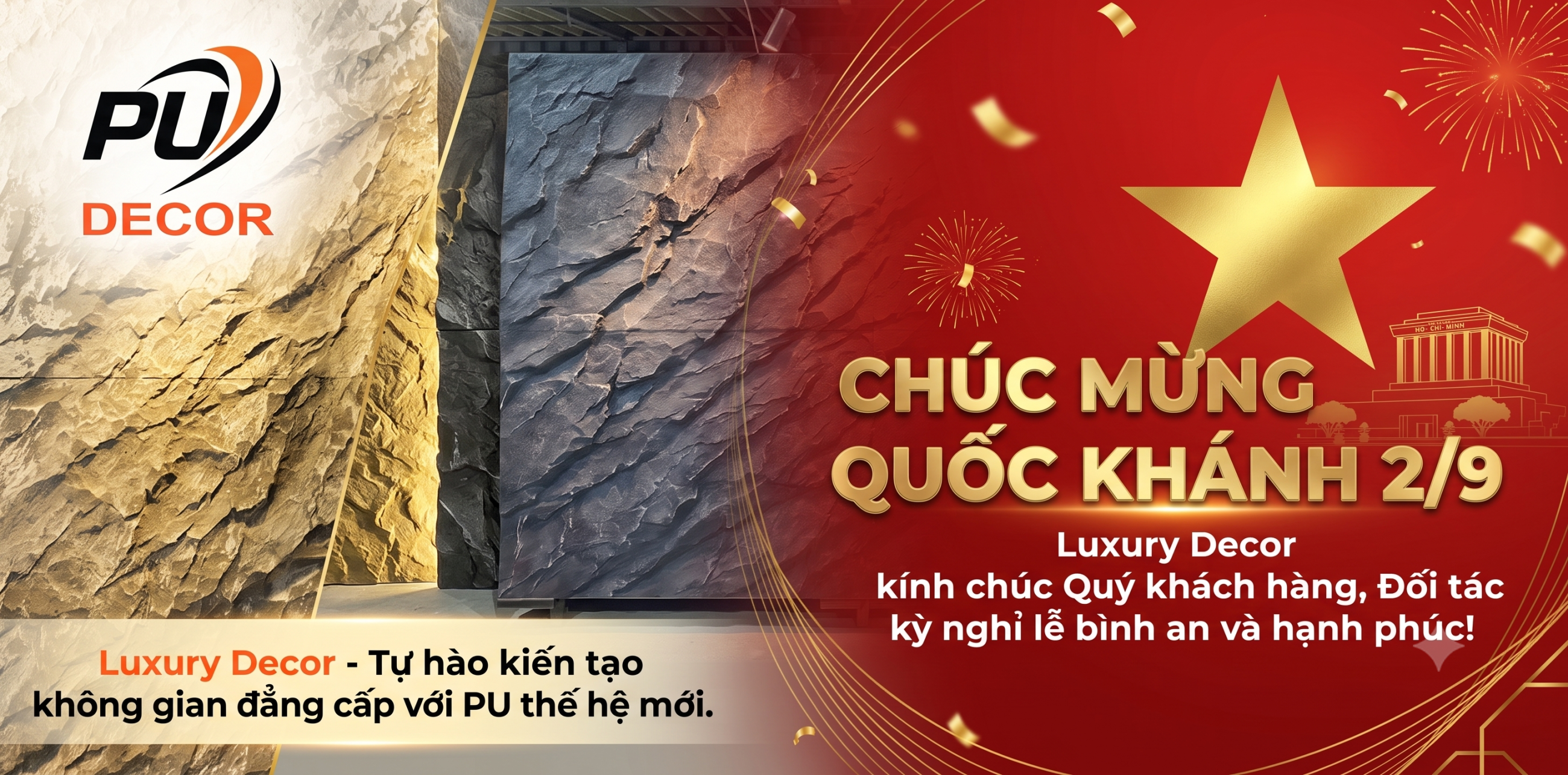 Banner Pu Decor mừng quốc khánh 2/9