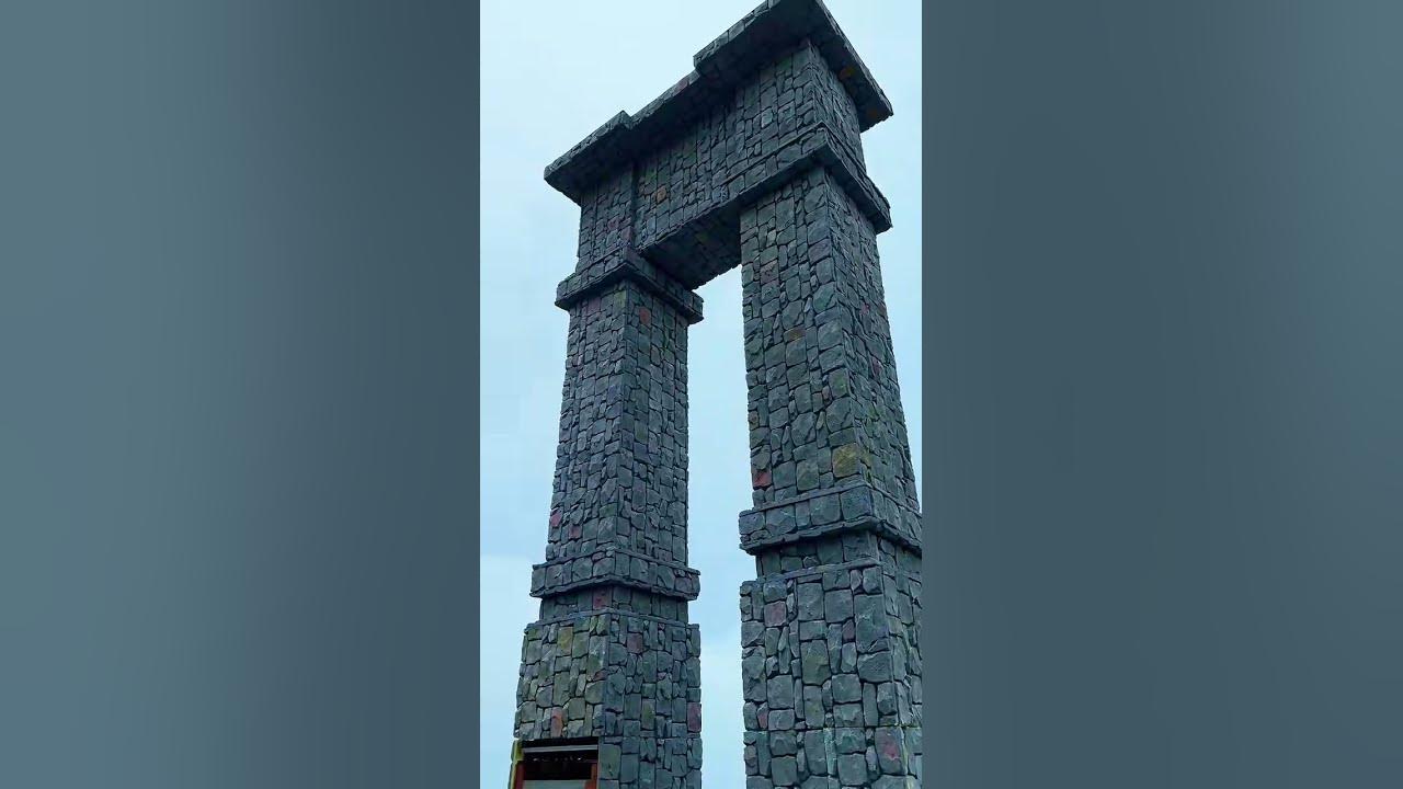 Thi công cổng trời bằng PU giả đá