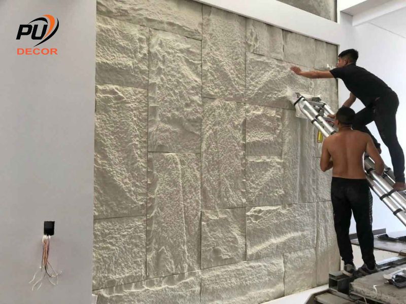 Hướng dẫn thi công tấm PU giả đá tại nhà