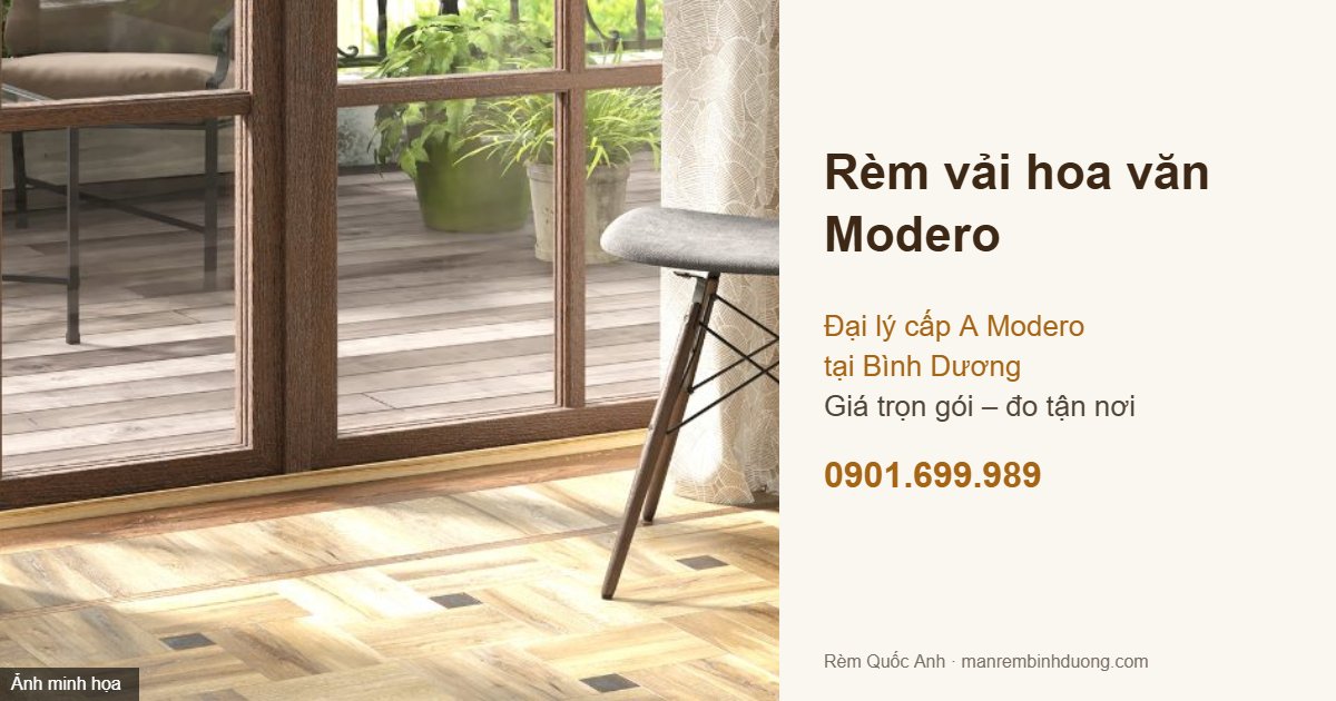 Rèm vải hoa văn Modero chính hãng tại Bình Dương