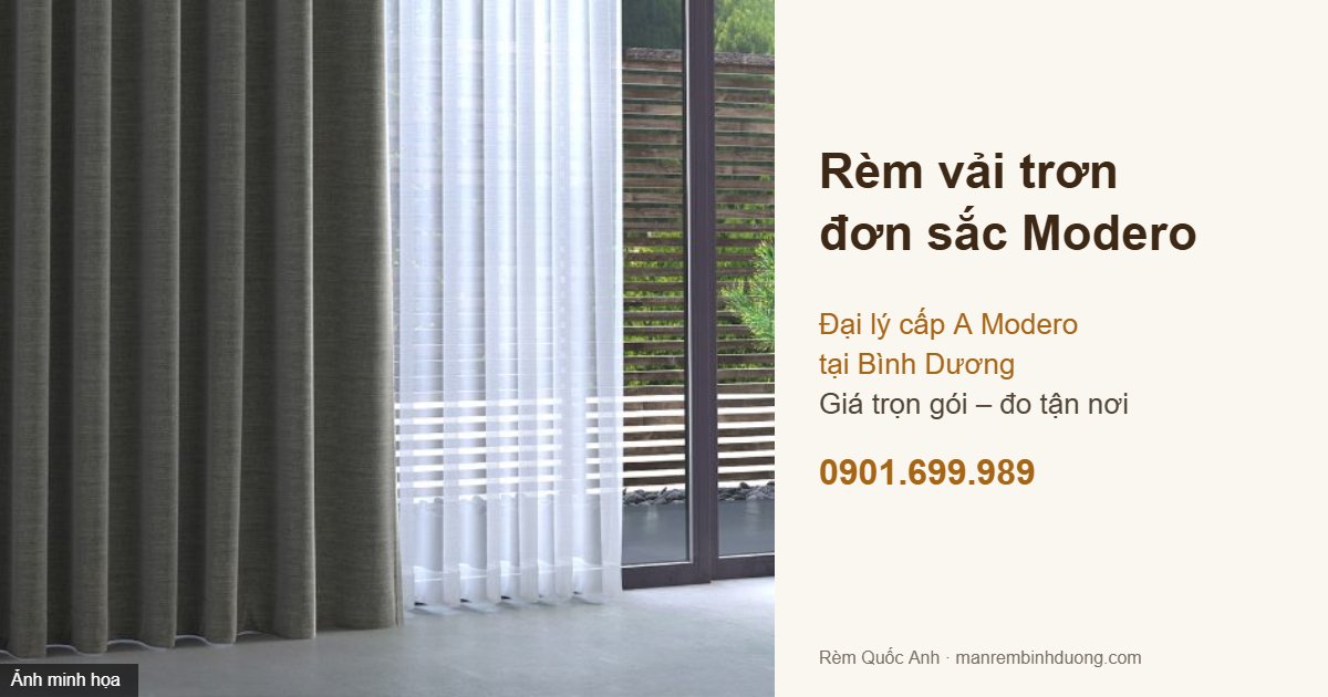 Rèm vải trơn (đơn sắc) Modero chính hãng tại Bình Dương
