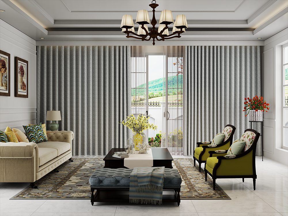 Rèm vải hoa văn Modero chính hãng tại Bình Dương