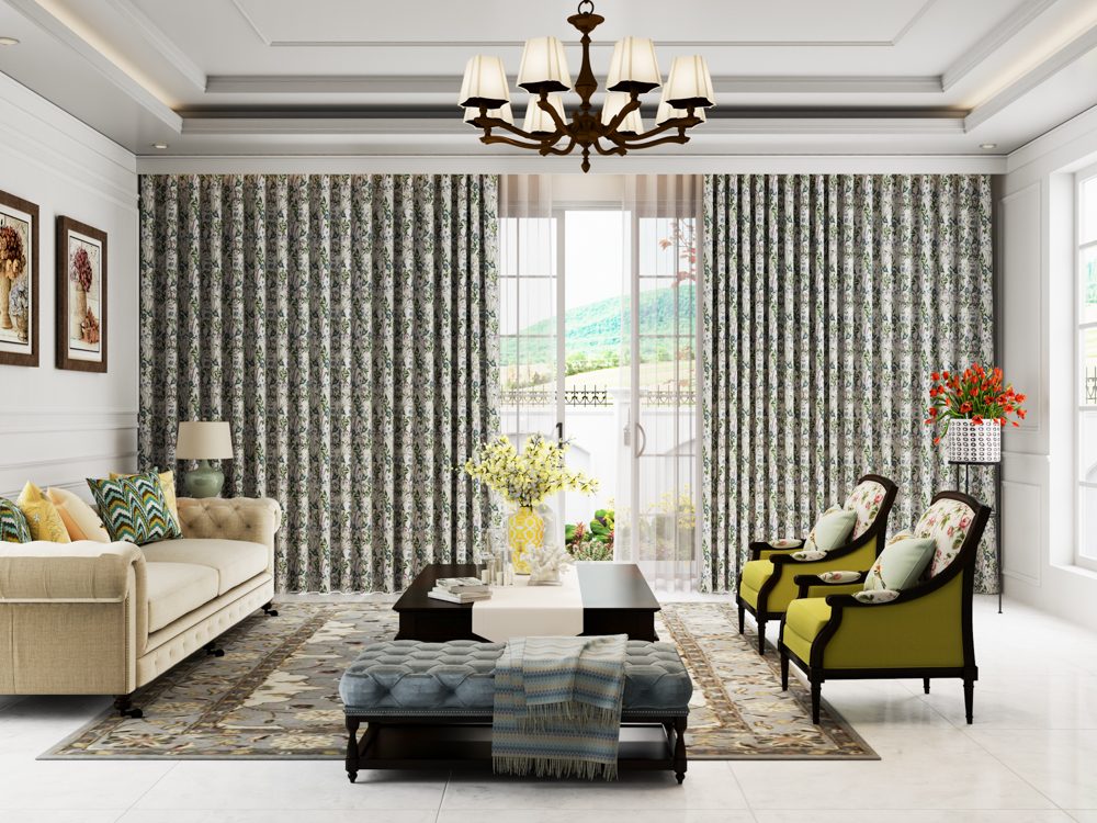 Rèm vải hoa văn Modero chính hãng tại Bình Dương