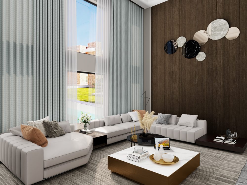 Rèm vải hoa văn Modero chính hãng tại Bình Dương