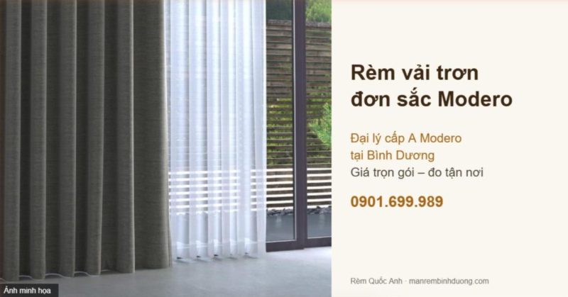 Rèm vải trơn (đơn sắc) Modero chính hãng tại Bình Dương