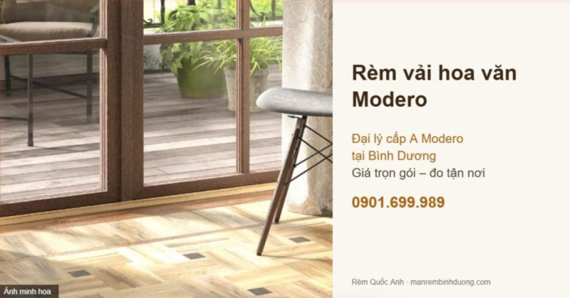Rèm vải hoa văn Modero chính hãng tại Bình Dương