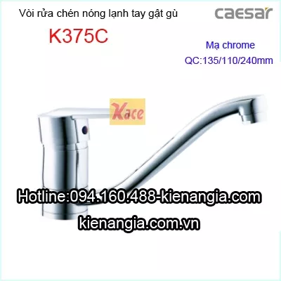 Vòi rửa chén nóng lạnh gật gù CAESAR K375C
