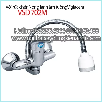 Vòi rửa chén nóng lạnh  lò xo Viglacera  VSD702M
