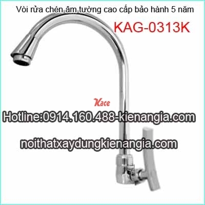 Vòi rửa chén âm tường lạnh cao cấp KAG-O313K