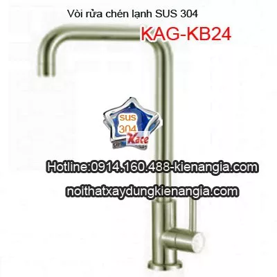 Vòi bếp lạnh chậu vuông Sus 304 KAG-KB24