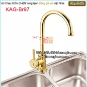 Vòi chậu rửa chén nóng lạnh đồng cổ điển KAG-Br97